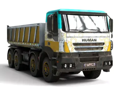 Rigged Dump Truck 3D Model 3D model