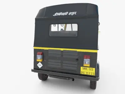 Bajaj Indian Auto Rickshaw 3D model