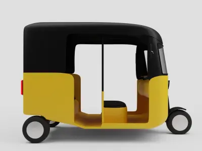 Tuk Tuk or Indian Style Auto Rickshaw Uber Themed 3d Model 3D model