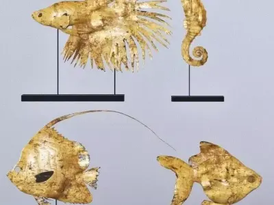 Four Fish figures 3D model