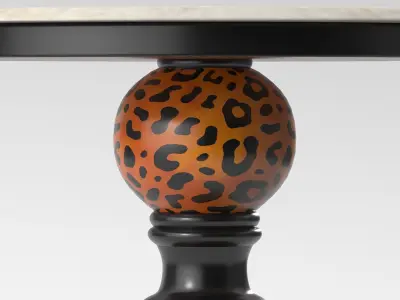 Tassel side table antique gold 3D model