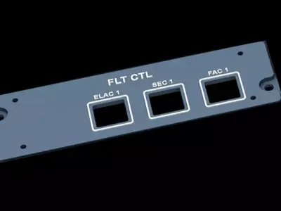 AIRBUS A320 OVERHEAD - FLTCTL LEFT PANEL 3D print model