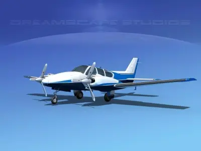 Beechcraft B55 Baron V01 3D model