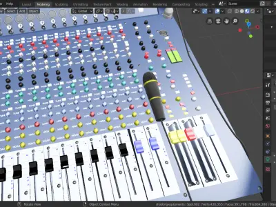Custom professional sound mixer Free low-poly 3D model