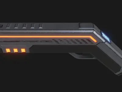 Sci-Fi Gun 001 Low-poly 3D model