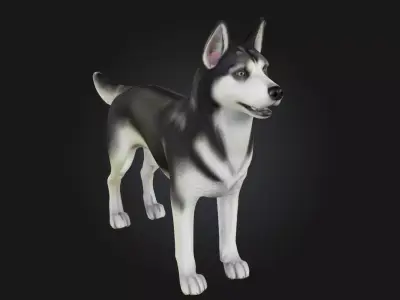Husky Stand  Loyal Companion Model for Wildlife 3D model