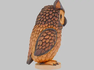 Decorative Owl Low-poly 3D model