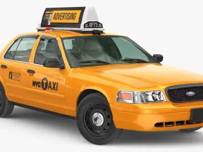 Ford Crown Victoria 2009 yellow NYC Taxi Cab 3D model
