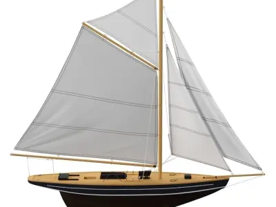 Birchwood Model Sail Boat Low-poly 3D model