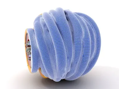 Coiled Industrial Cable Connector model pack Low-poly 3D model