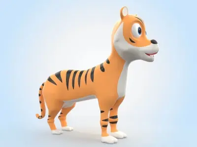 Tiger cartoon 3D model