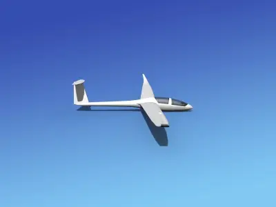 DG-1000 Glider Bare Metal 3D model