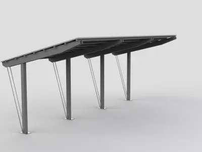Carport Car Metall 3D model