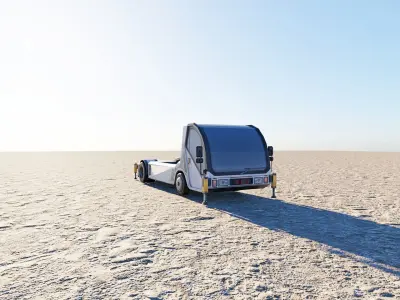 Airplane tow truck Low-poly 3D model