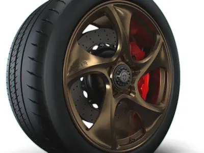 Porsche 911 GT3 HRE wheel 3D model