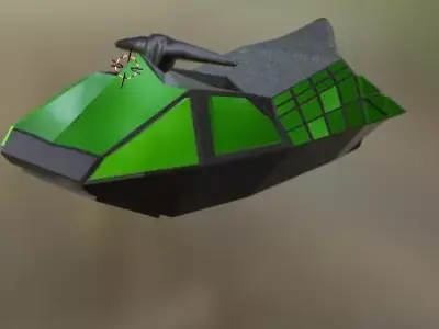 low poly jet ski Free 3D model
