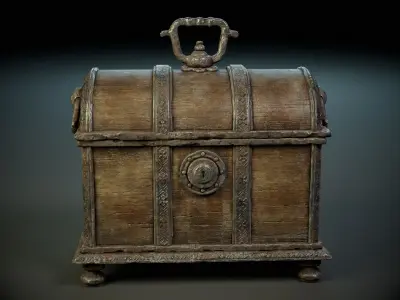 Ancient Treasure Chest PBR Low-poly 3D model