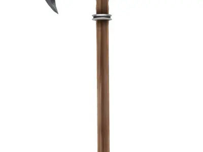 Low Poly Dark Battle Axe Decorated 3D Model Low-poly 3D model