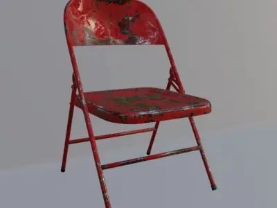 Metal Chair Low-poly 3D model