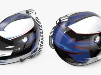 Professional Race Helmet with Blue Accents 