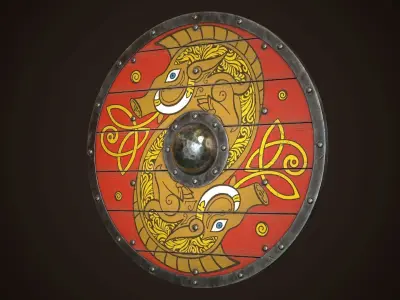 Viking Shield 02 Low-poly 3D model