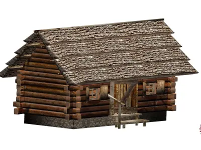 country cottage3 lwo Low-poly 3D model