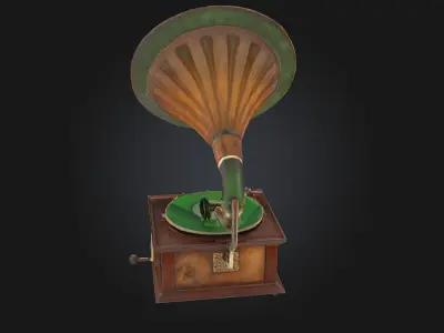 Gramophone Charm  Vintage Elegance in Sound and Style 3D model