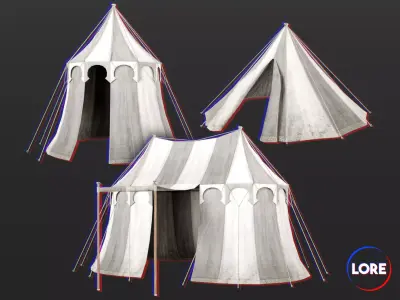 Medieval Collection Elegant Tents 3D Model Pack purchase