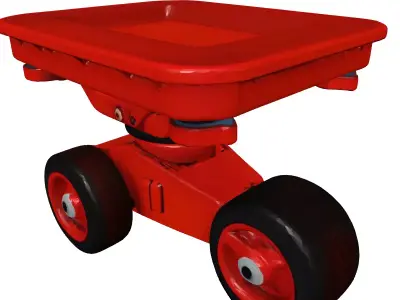 Red Industrial Rolling Work Seat 3D model