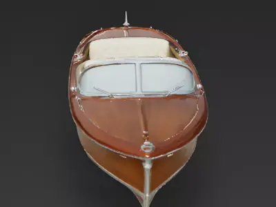 Azure Legend Vintage Wooden Yacht 3D Model Low-poly 3D model