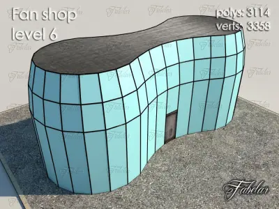Fan Shop Low-poly 3D model 3