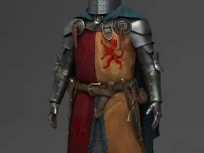 Knight in armor with horns 3D model