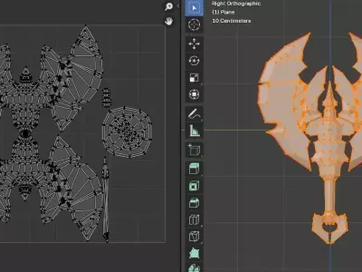 Epic Stylized Axe Bundle  Low Poly PBR Low-poly 3D model