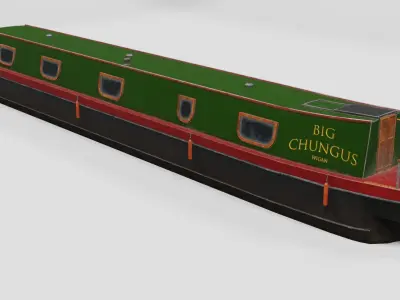 Narrowboat low poly two narrowboats Low-poly 3D model
