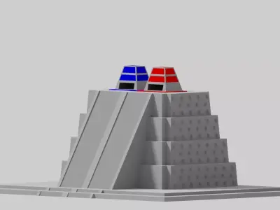 Low Poly Cartoon Simple Aztec Pyramid 3D model