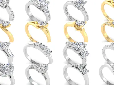3DM 70 ENGAGEMENT RING FILES 3D Model Pack
