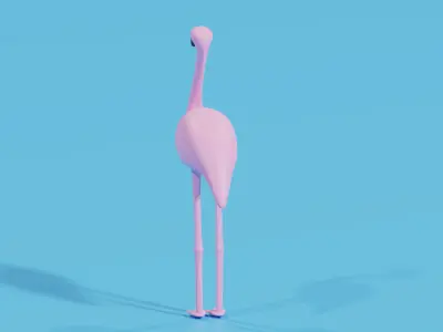 Cartoon Flamingo 3D model