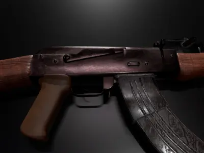 AKM Assault Rifle 3D model Low-poly 3D model