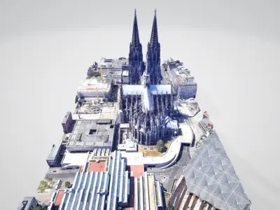 Cologne Cathedral - Kolner Dom  - Low-poly 3D model