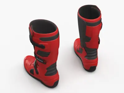  Off Road Enduro Protective Boots Red Black 