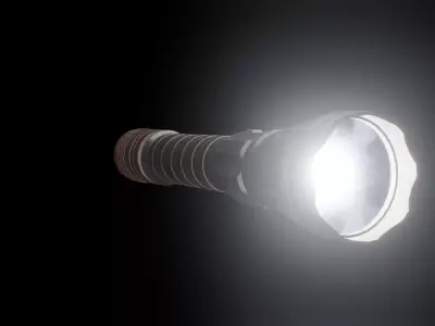 Flashlight rusty Low-poly 3D model