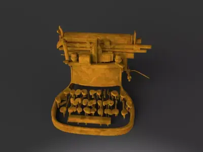 Old Retro Typewriter 3D print model