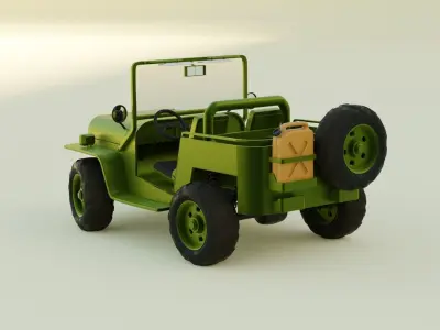 Military 4x4 Truck Low-poly 3D model