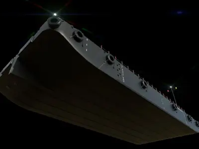 Barge Low-poly 3D model