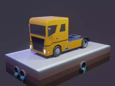 Low Poly Truck Low-poly 3D model from CGTrader - Low-poly
