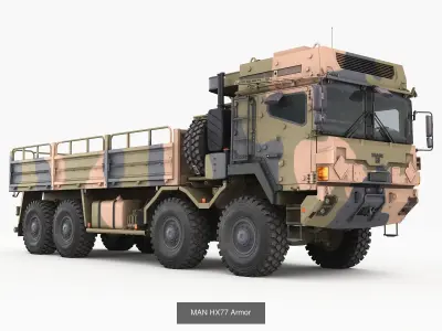 Military armored trucks MAN HX  series 3D Model Pack