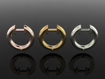 Round Earring Hoop 14mm 3D print model