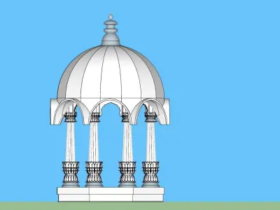 indian jodhpuri stone chatri 3d modal 3D model