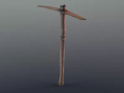 Pickaxe Wood Low-poly 3D model