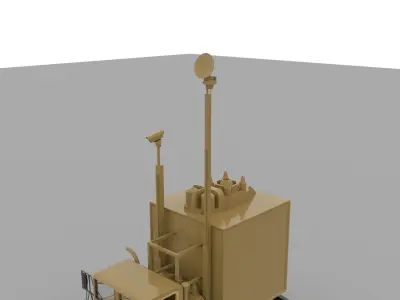 Military radar truck 3D model